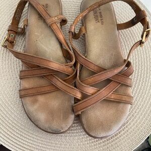 Bass | Sunjuns Brown Leather Sandals